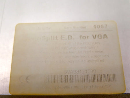 Communication Specialities TwinSplitE.D. For VGA 1067 - Advance Operations