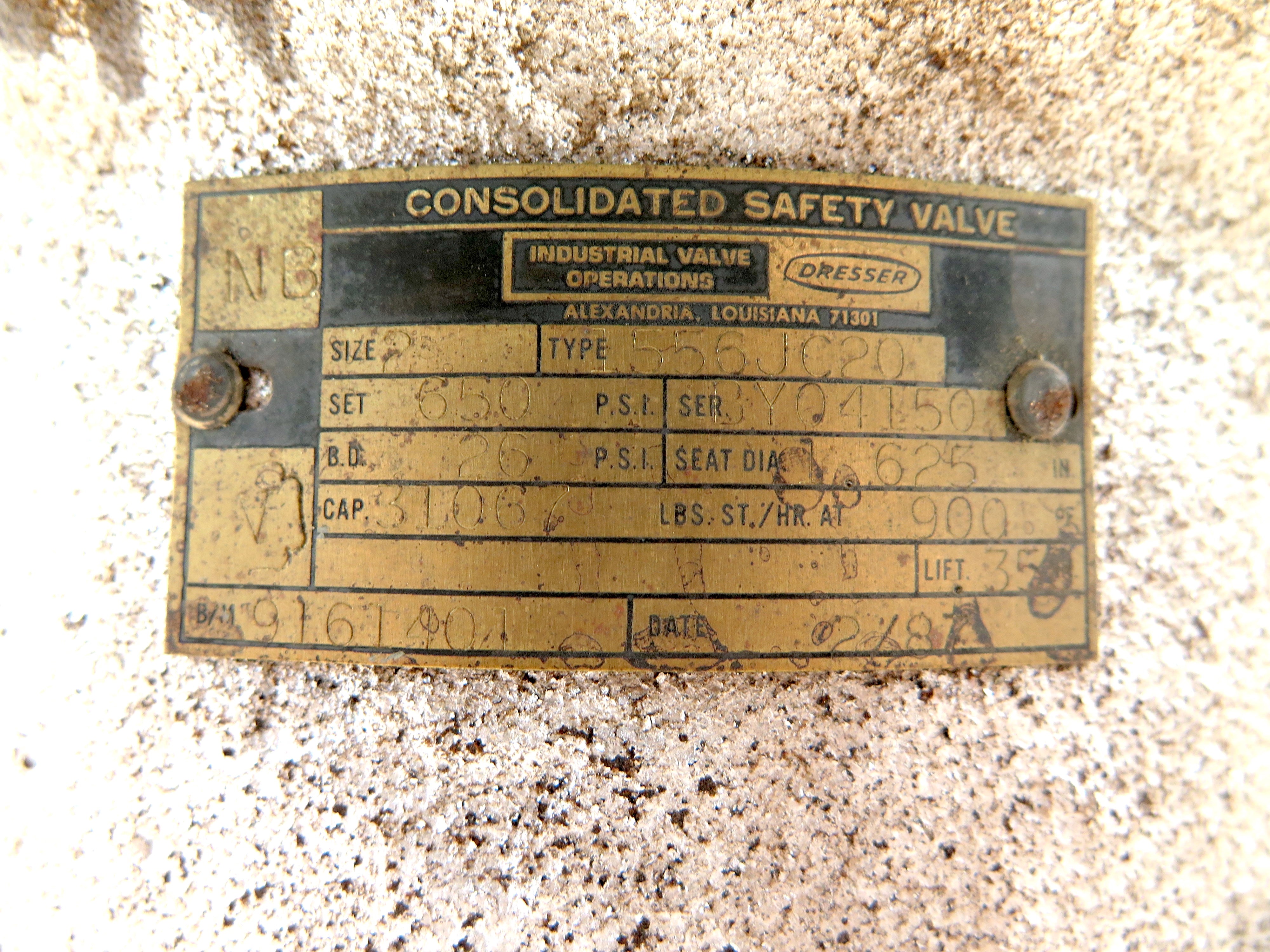 Dresser / Consolidated Safety Valve Type 1556JC20 - Advance Operations