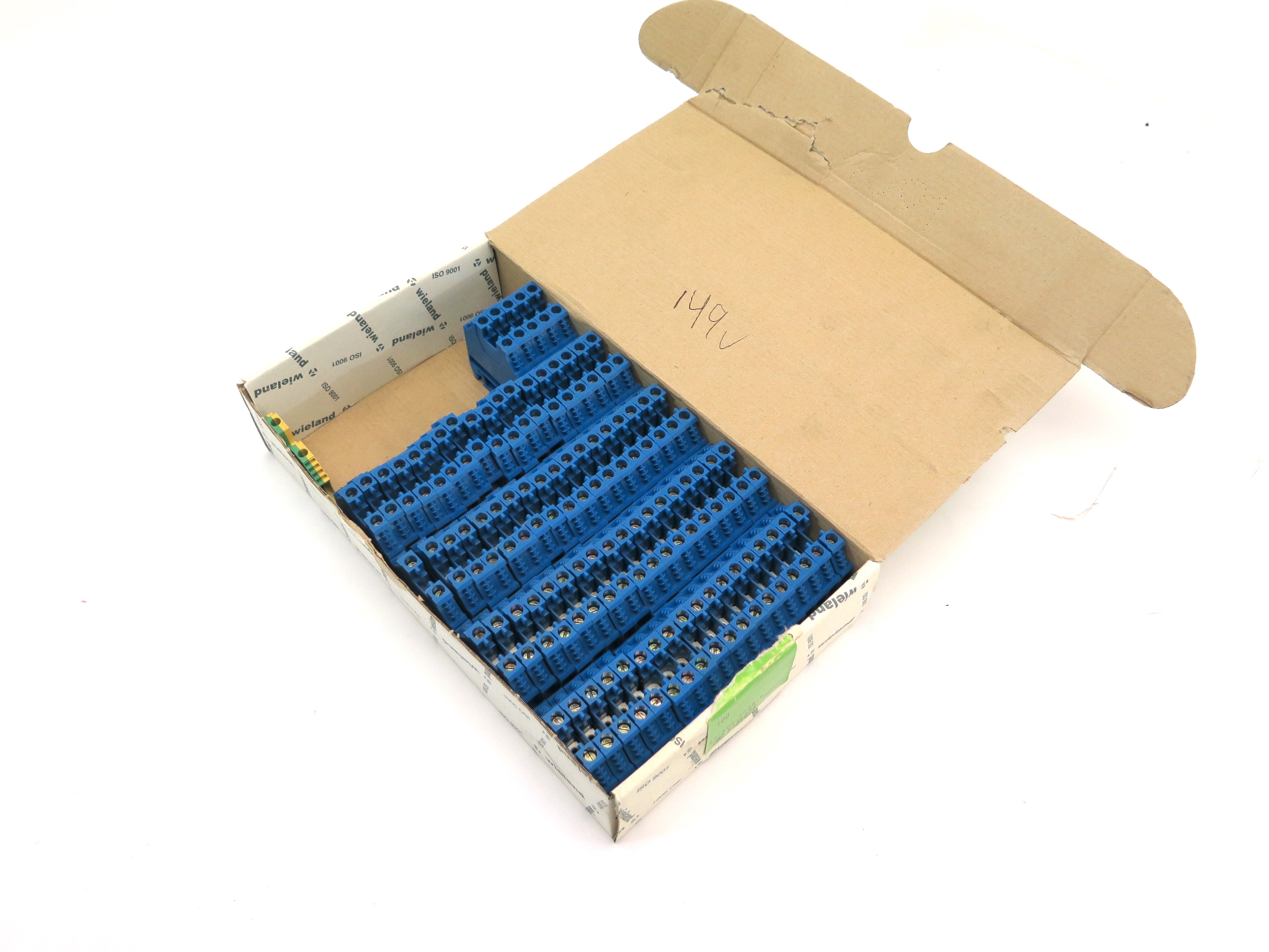 Wieland Bamberg  WK 6/U Blue Terminal Block 600V 45A 2 Pole BOX OF 149 Units - Advance Operations