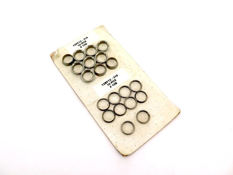 Parker / Solar Certified 12FF12-316 And 12BF12-316 Front Ferrule 10 PCS - Advance Operations