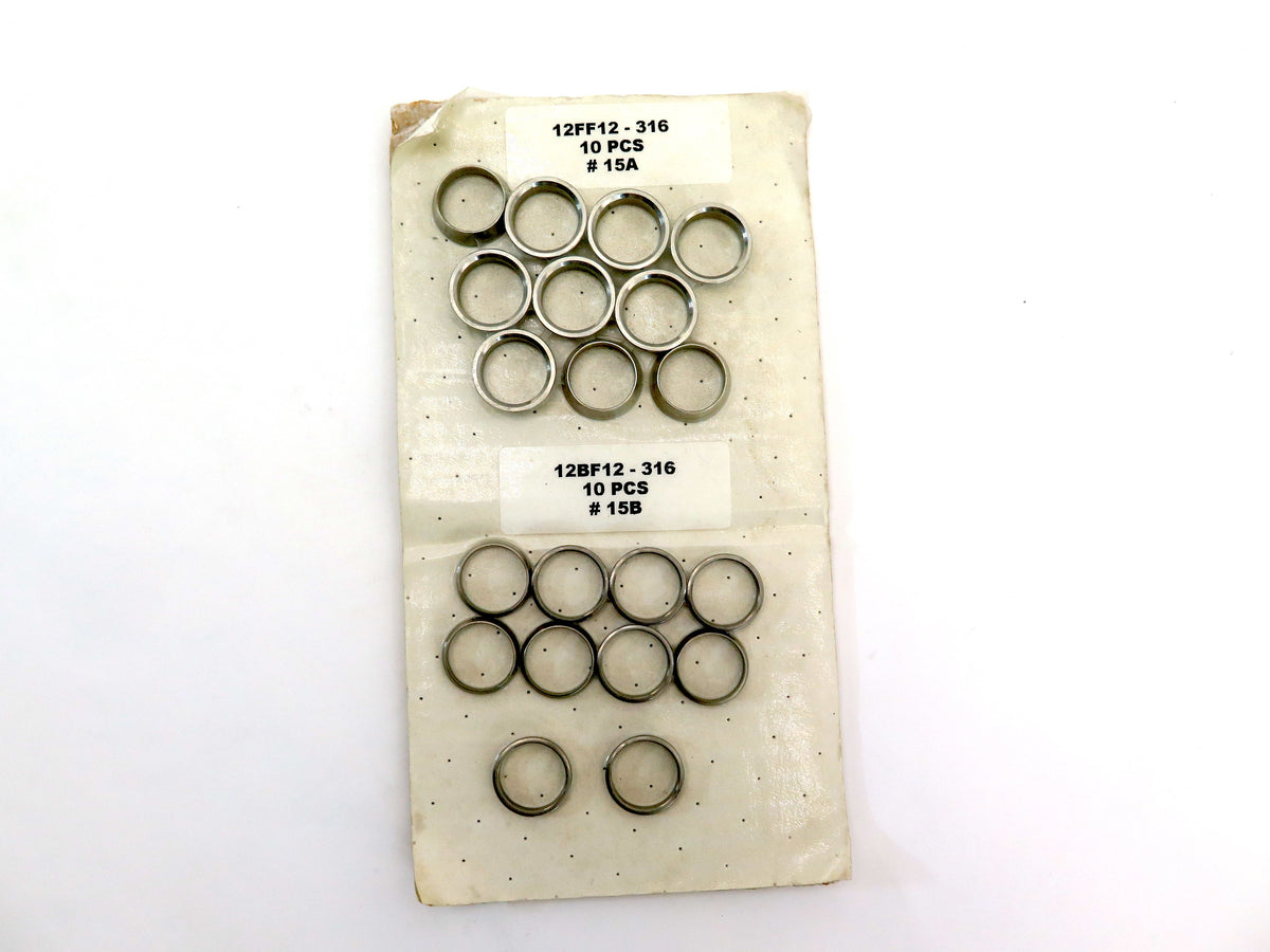 Parker / Solar Certified 12FF12-316 And 12BF12-316 Front Ferrule 10 PCS - Advance Operations