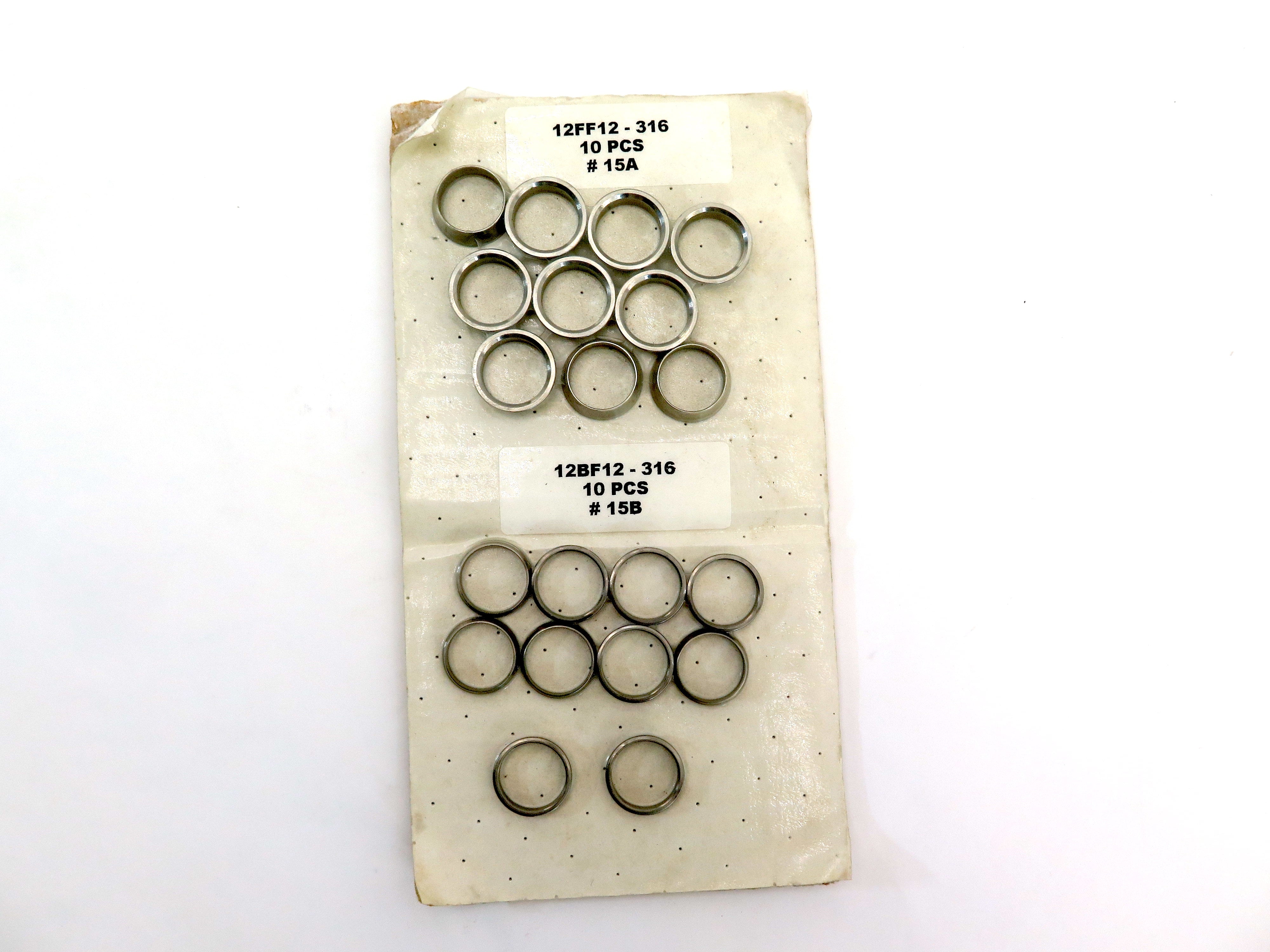 Parker / Solar Certified 12FF12-316 And 12BF12-316 Front Ferrule 10 PCS - Advance Operations