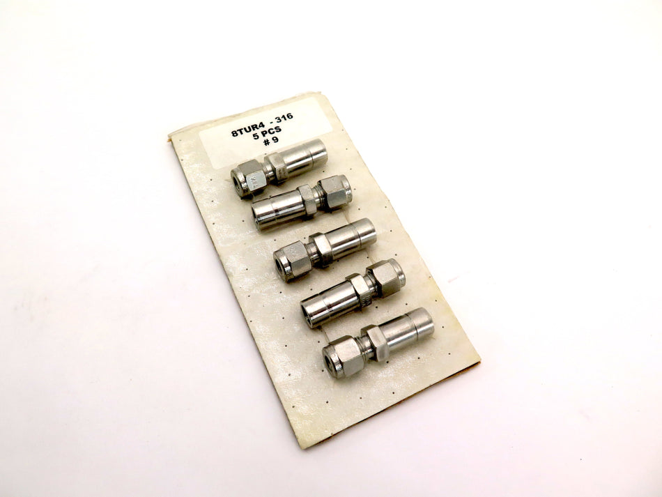 Parker 8TUR4-316 1/2 x 1/4" A-LOK X Tube Stainless Reducer LOT OF 5 - Advance Operations