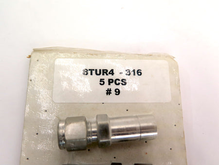 Parker 8TUR4-316 1/2 x 1/4" A-LOK X Tube Stainless Reducer LOT OF 5 - Advance Operations
