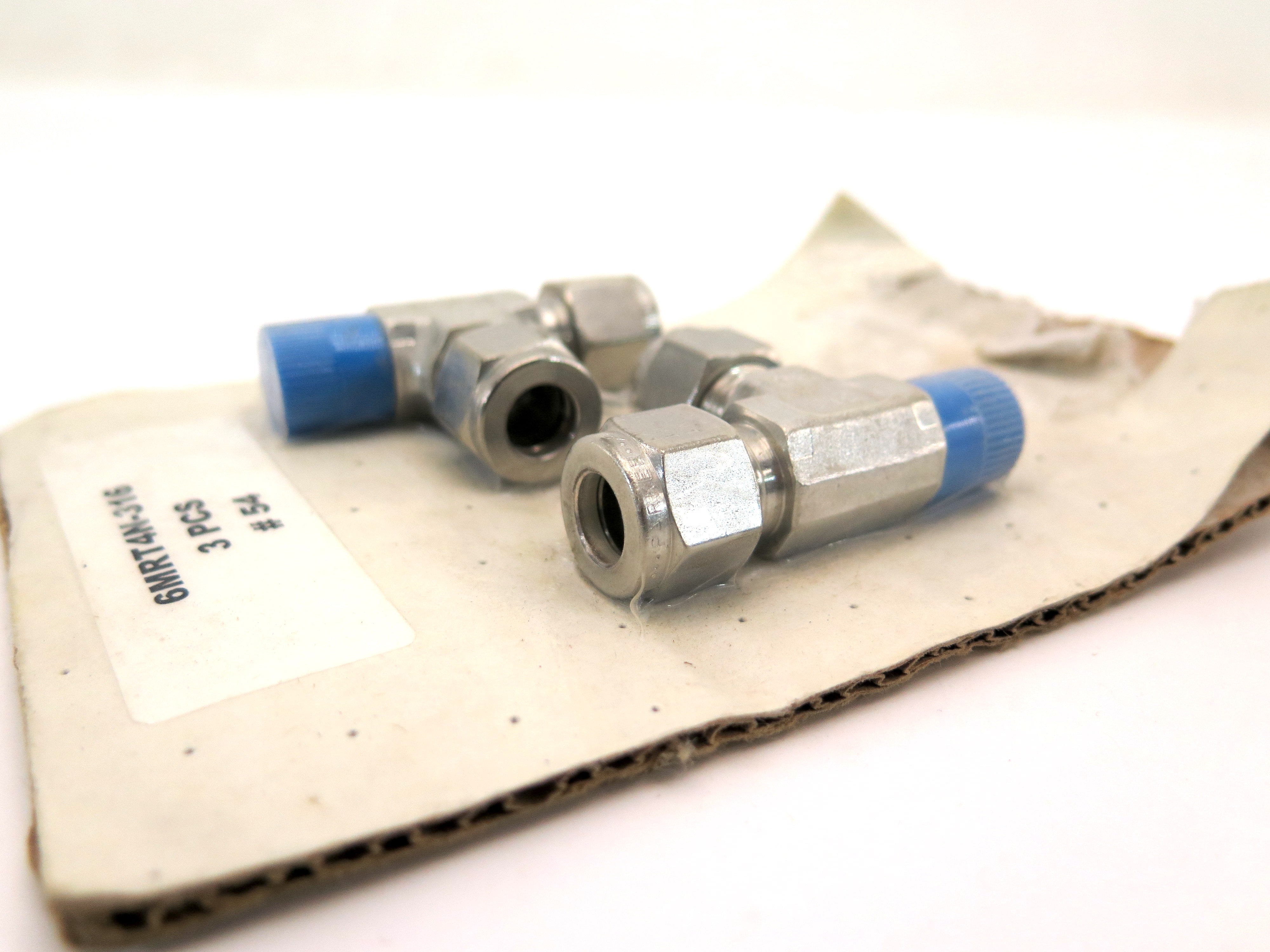 Parker 6MRT4N-316 3/8 x 3/8 x 1/4 Tee Stainless Steel  LOT OF 2 - Advance Operations