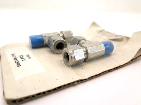 Parker 6MRT4N-316 3/8 x 3/8 x 1/4 Tee Stainless Steel  LOT OF 2 - Advance Operations