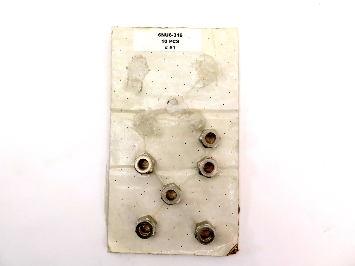 Parker 6NU6-316 Double Ferrule Nut 6pcs - Advance Operations