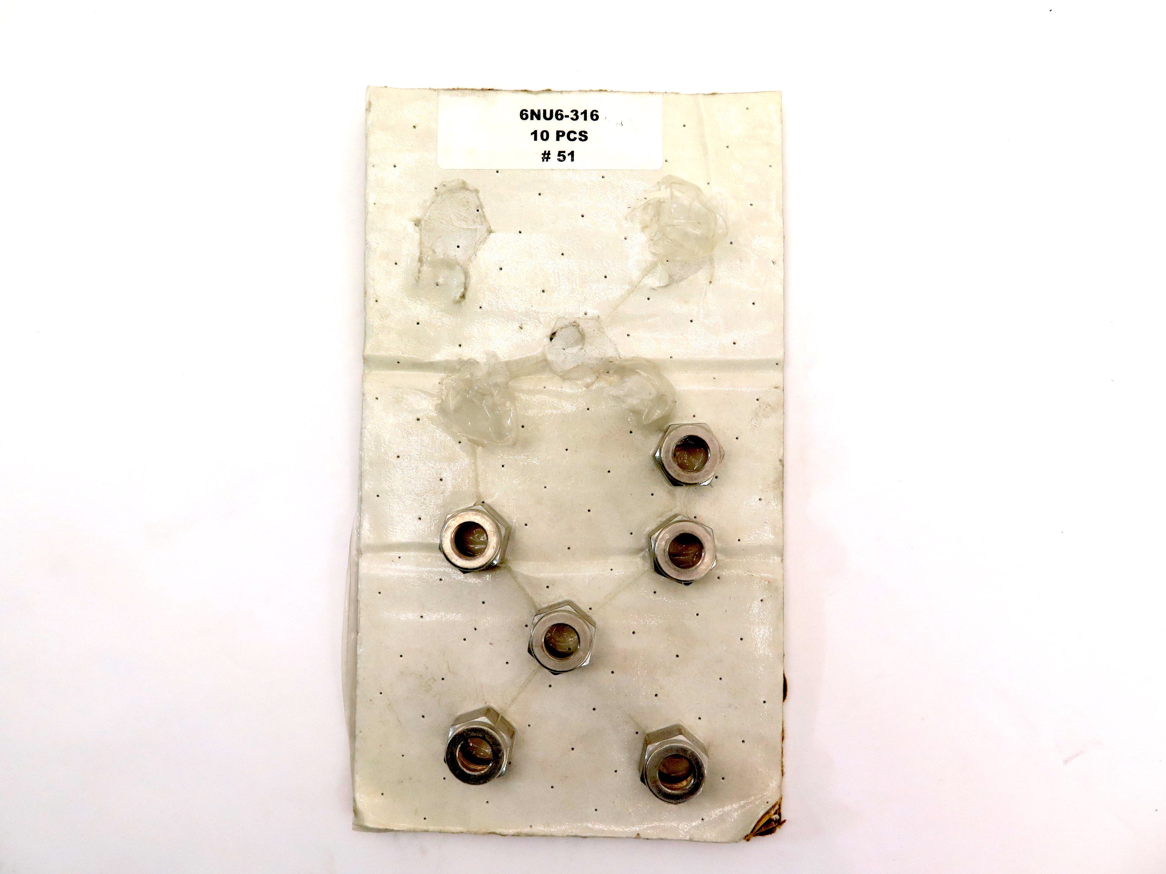 Parker 6NU6-316 Double Ferrule Nut 6pcs - Advance Operations