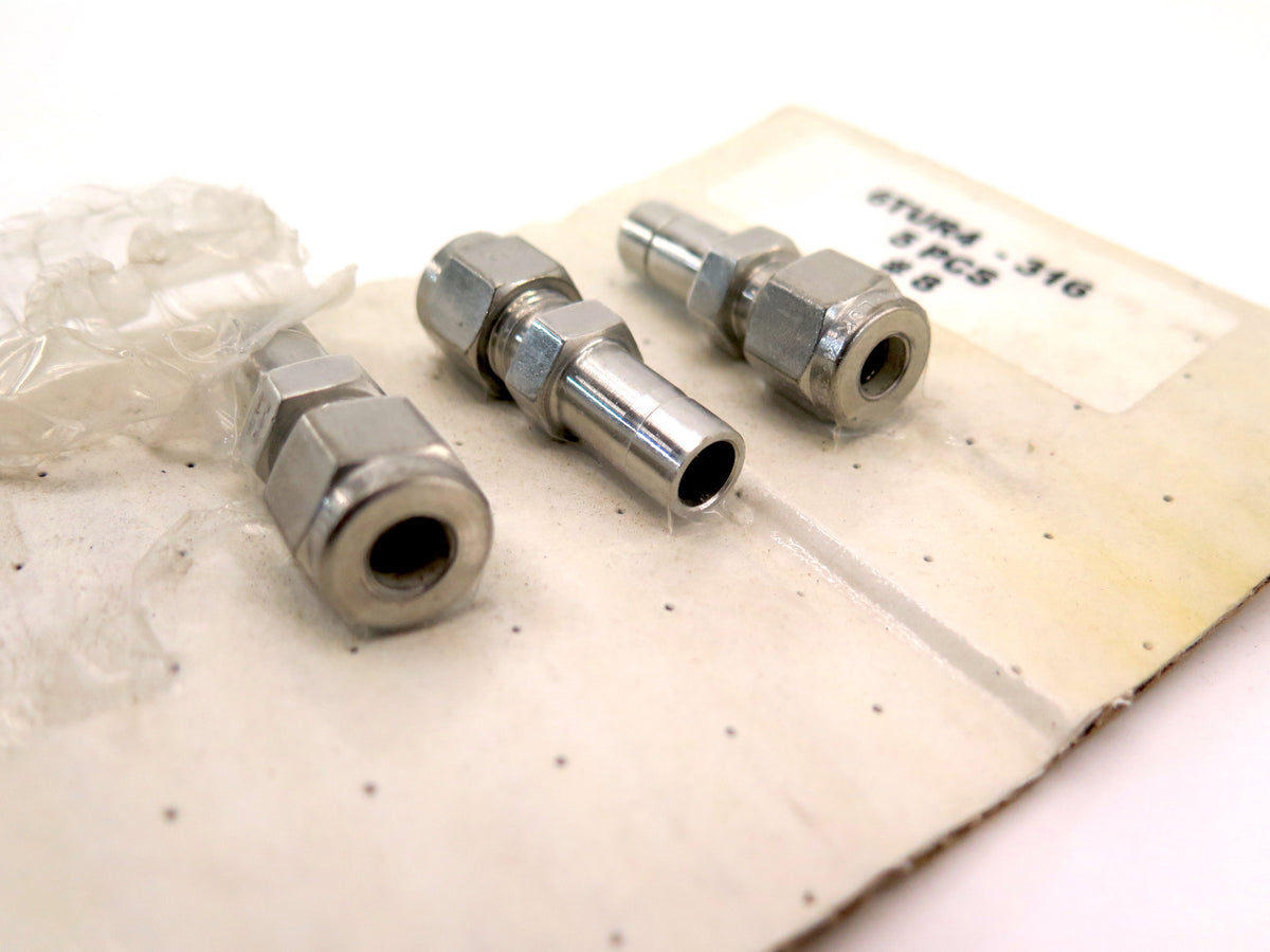 Parker 6TUR4-316 1/4 x 3/8 Reducer Tube 316 Stainless LOT OF 3 - Advance Operations