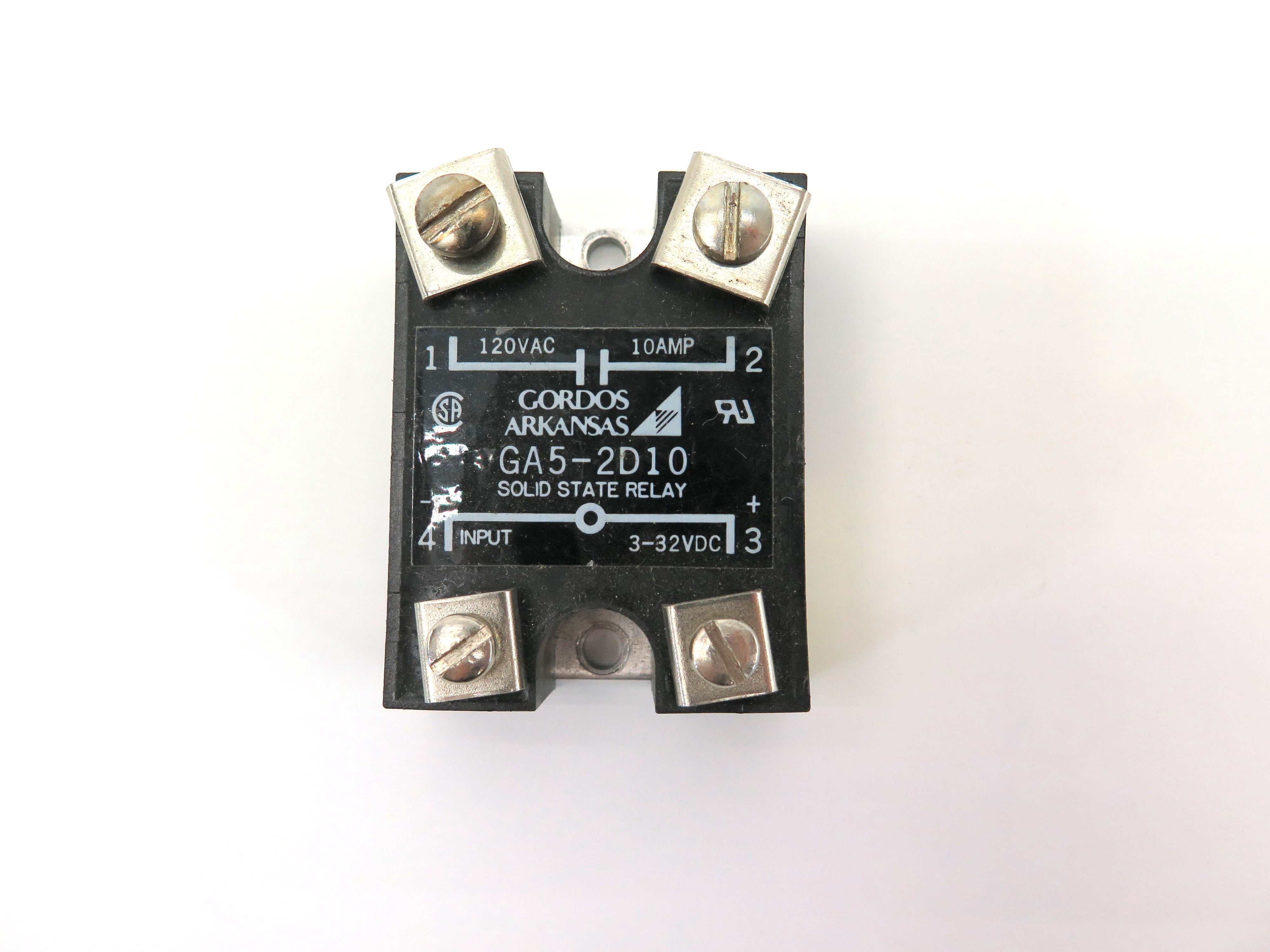 Gordos Arkansas GA5-2D10 Solid State Relay 3-32Vdc 120Vac 10 Amp - Advance Operations