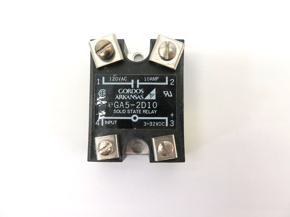 Gordos Arkansas GA5-2D10 Solid State Relay 3-32Vdc 120Vac 10 Amp - Advance Operations