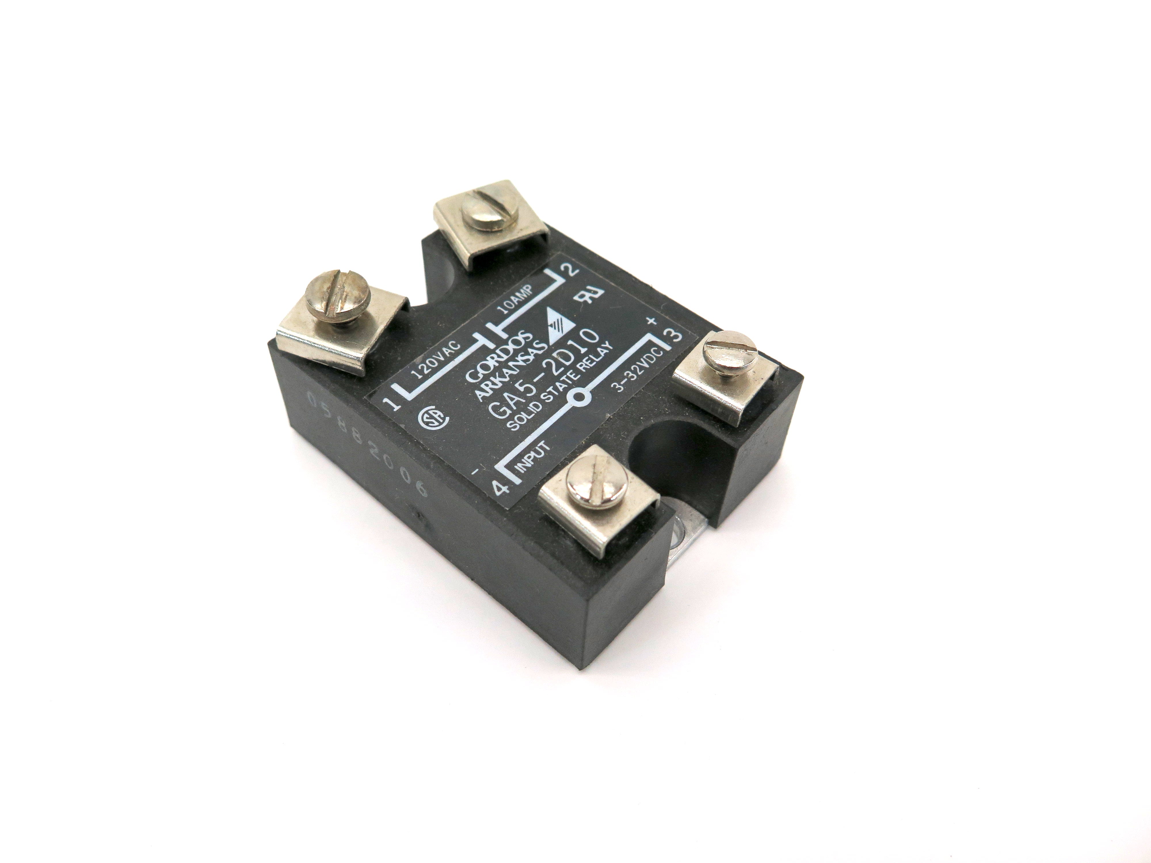 Gordos Arkansas GA5-2D10 Solid State Relay 3-32Vdc 120Vac 10 Amp - Advance Operations