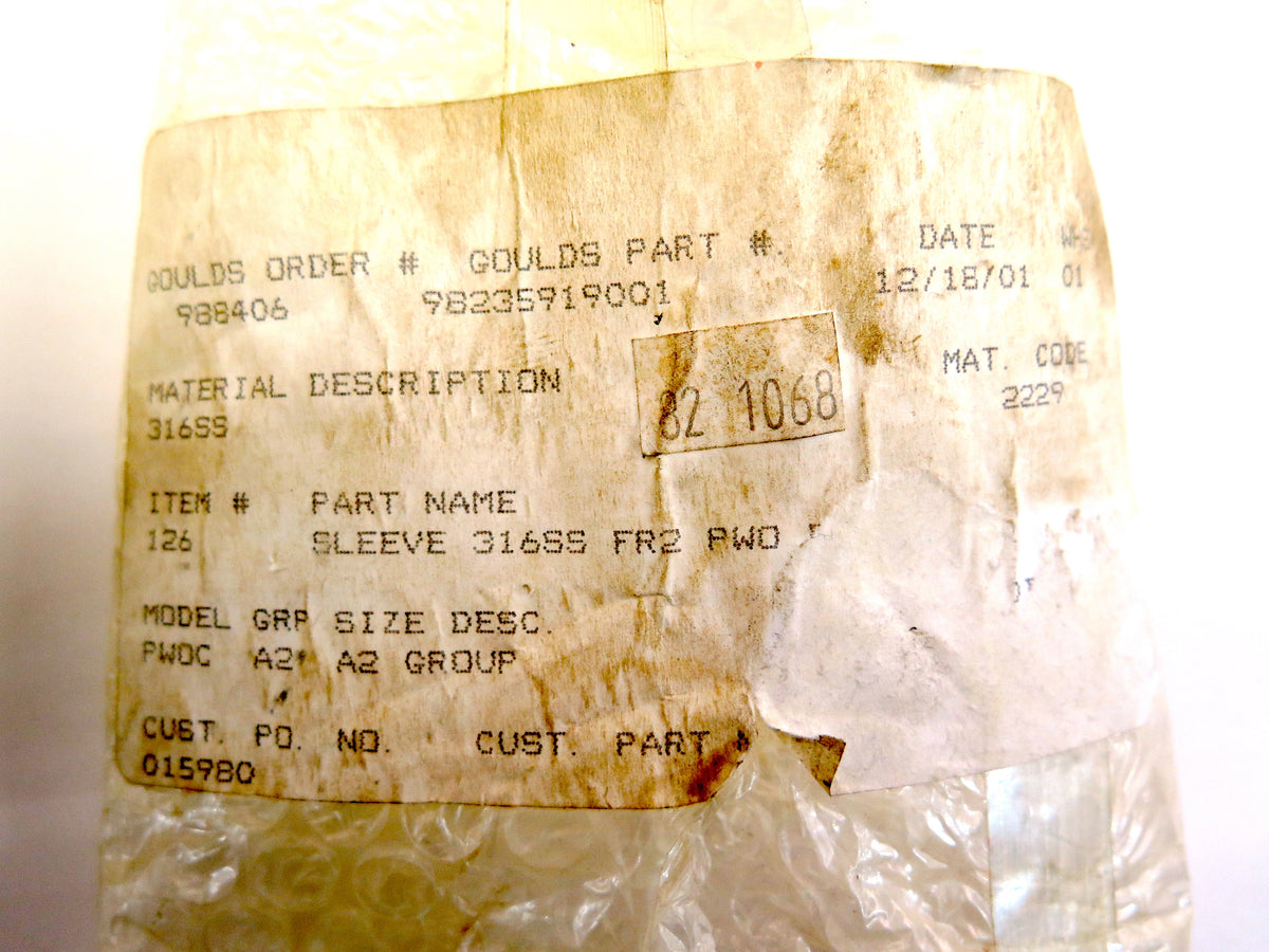 GOULDS SLEEVE 316SS FR2 PWO - Advance Operations
