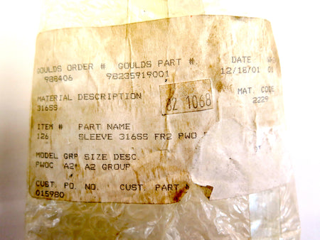 GOULDS SLEEVE 316SS FR2 PWO - Advance Operations