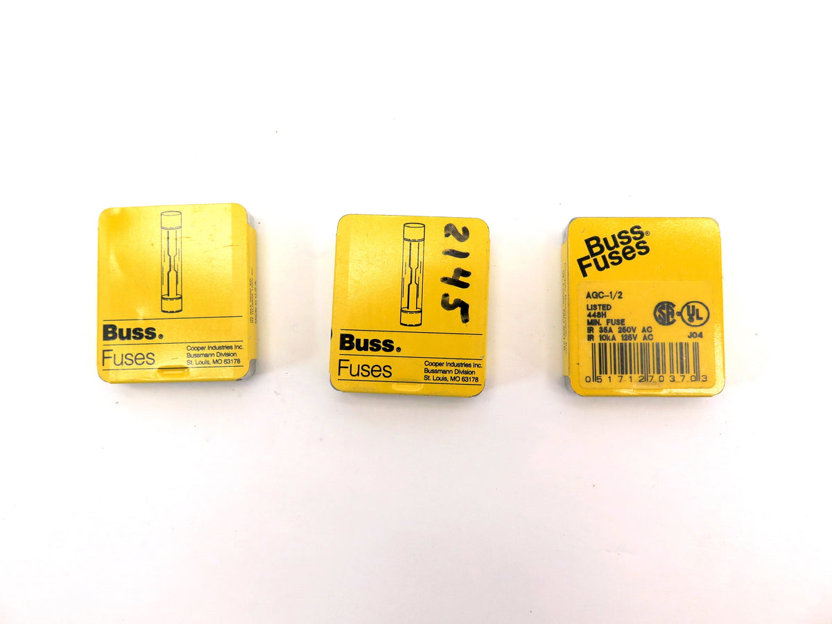 Buss Fuses AGC-1/2 448H Min Fuse 35A 250V AC LOT OF 15 - Advance Operations