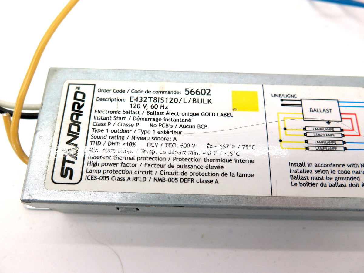 Standard E432T81S120/L/BULK Electronic Ballast 120V 60Hz - Advance Operations