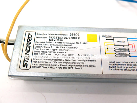 Standard E432T81S120/L/BULK Electronic Ballast 120V 60Hz - Advance Operations