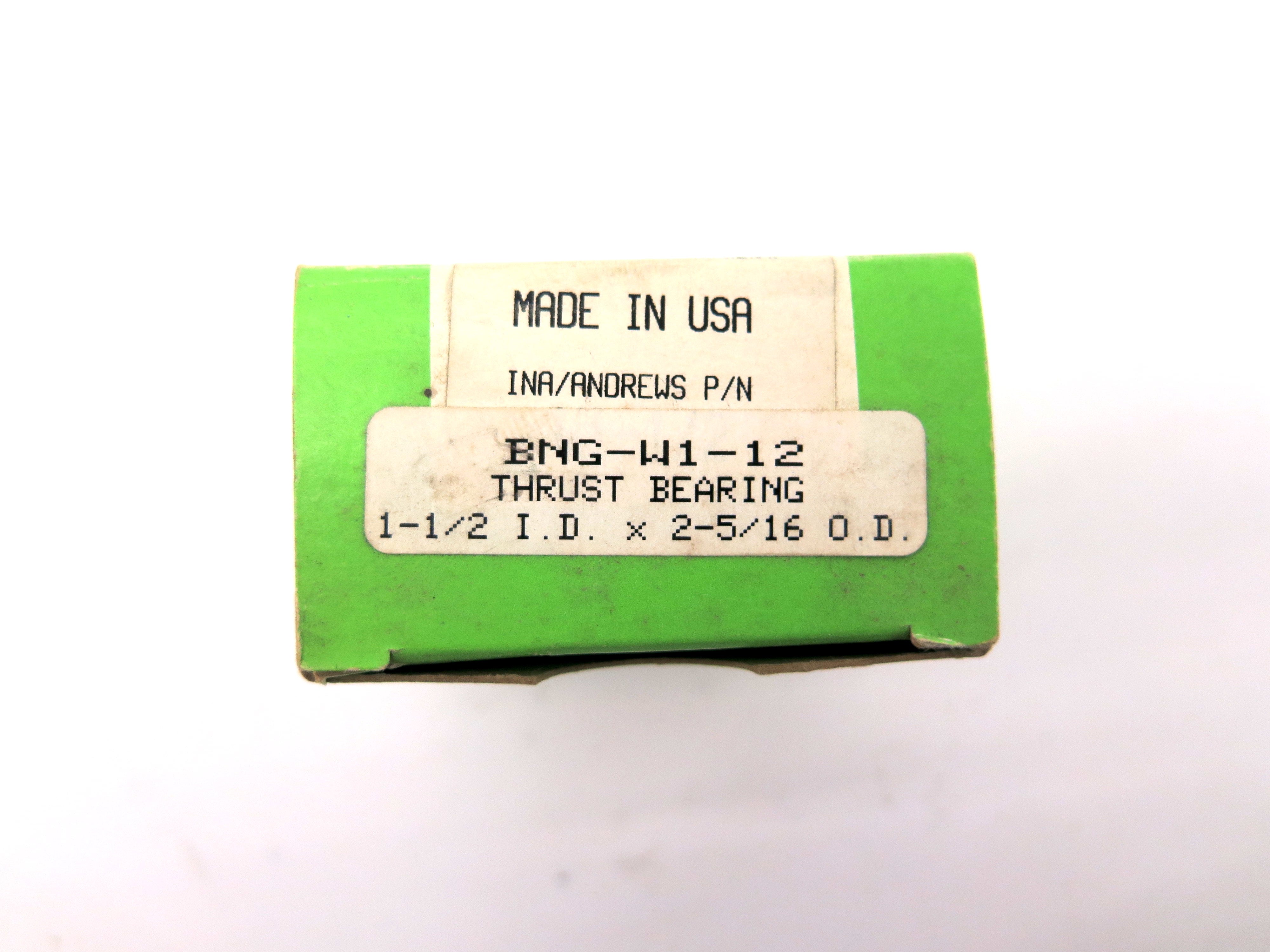 INA BNG-W1-12 Thrust Bearing 1-1/2 I.D. x 2-5/16 O.D. Anti Friction Bearing - Advance Operations
