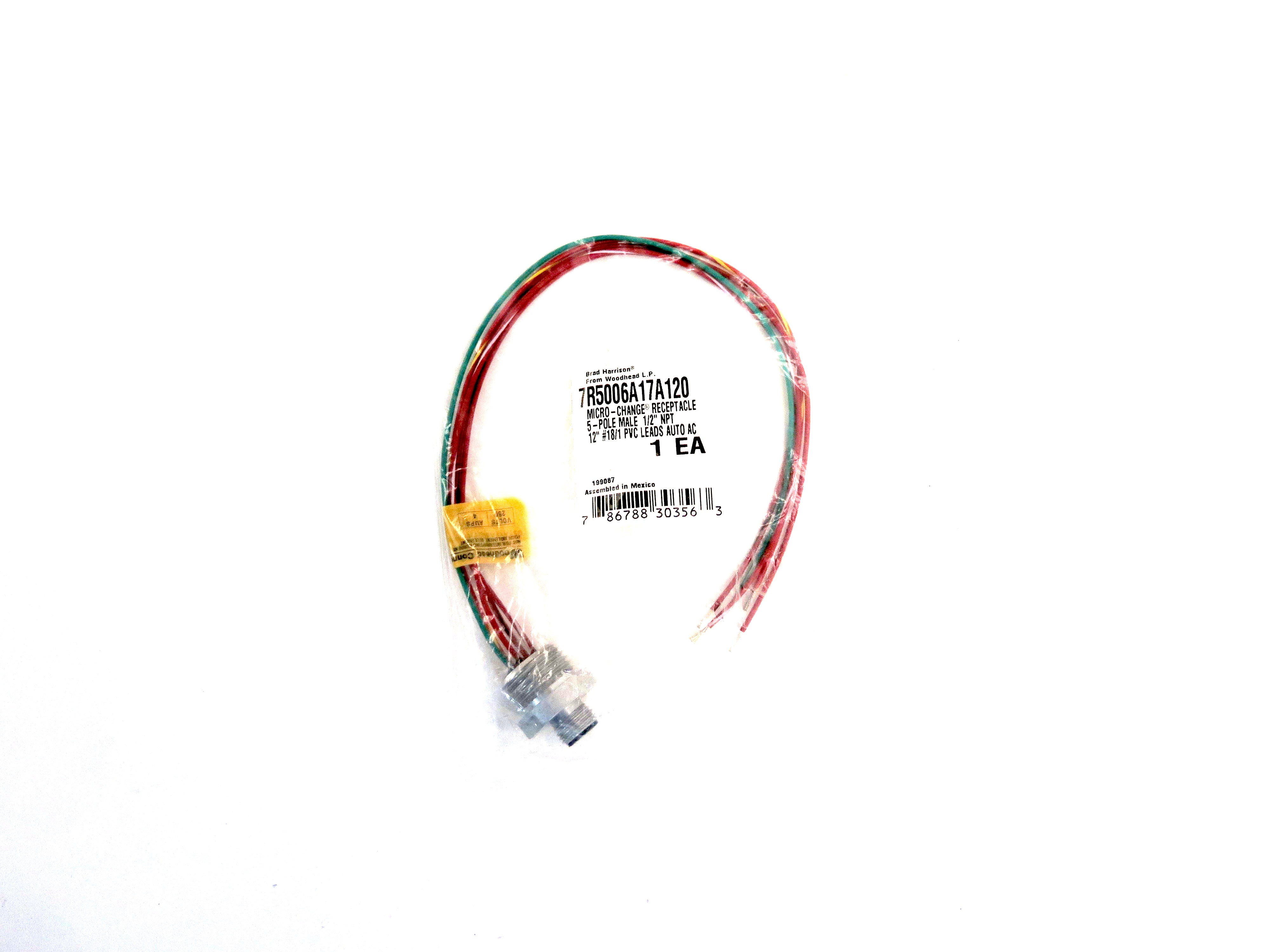 Brad Harrison Woodhead 7R5006A17A120 5P Male 1/2 Npt 12'' #18/1 PVC Leads - Advance Operations