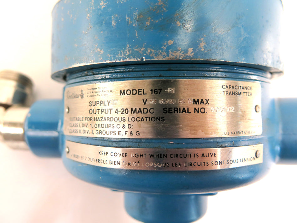 Robertshaw Model 167-B1 Capacitance Transmitter 120 Vac 60 Hz 2A - Advance Operations