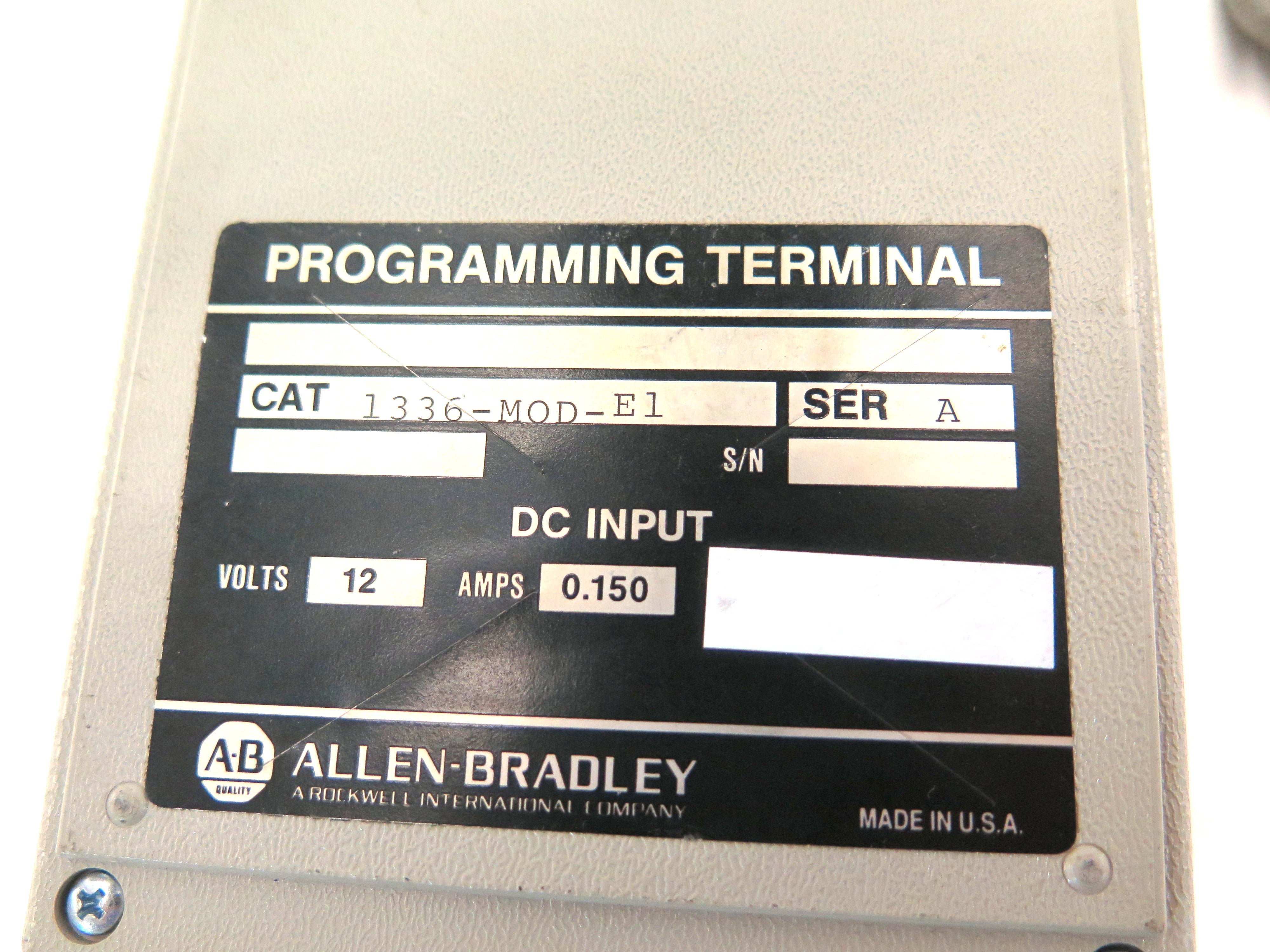 Allen-Bradley 1336-MOD-E1 Programming Terminal Ser A 12 Vdc 0.150 Amp - Advance Operations