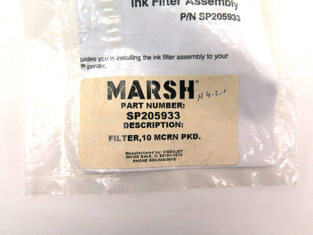 Marsh Videojet SP205933 In Line Ink Filter - Advance Operations
