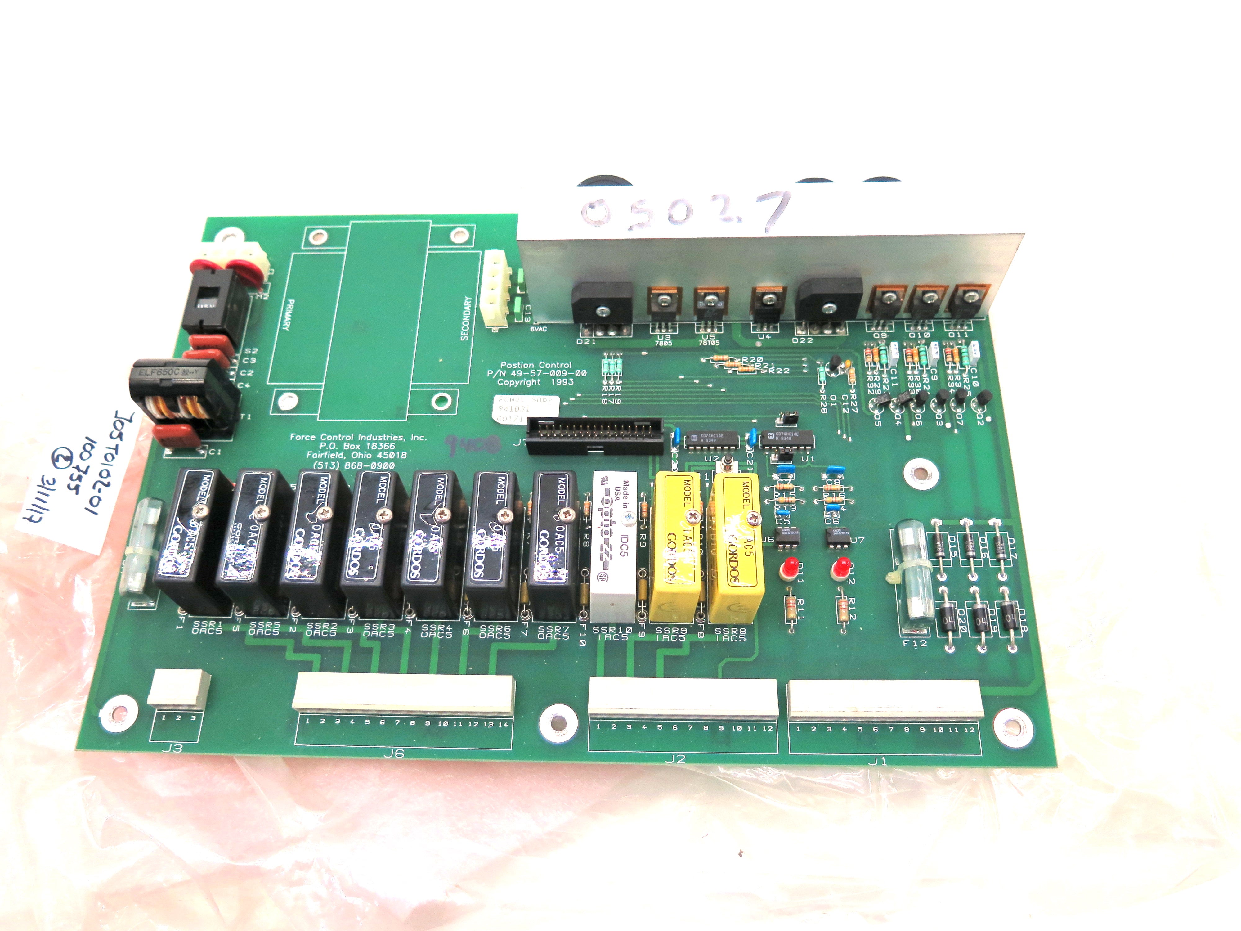 Force Control Industries 49-57-009-00 Position Control Board - Advance Operations