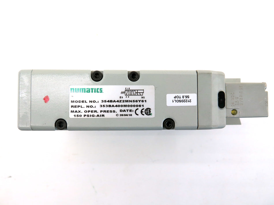 Numatics 354BA4Z2MN56Y61 150 PSIG 24VDC Pneumatic Valve With Manifold - Advance Operations