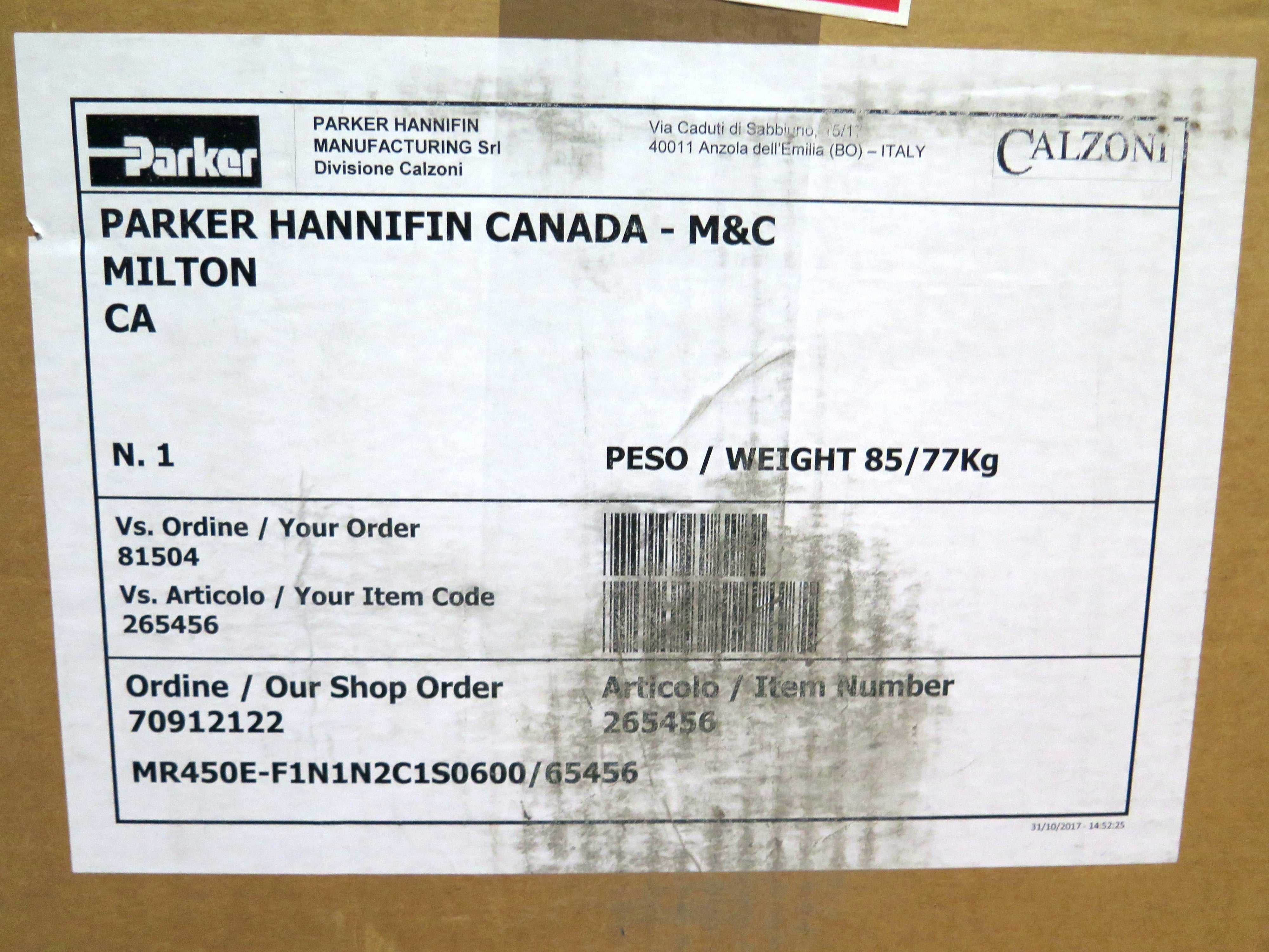 Parker Calzoni MR540E-F1N1N2C1S0600 Radial Hydraulic Piston Motor - Advance Operations