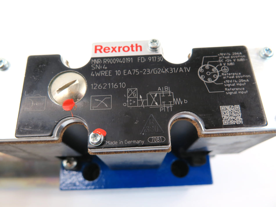 Rexroth R900940191 4WREE 10 EA75-2X/G24K31/A1V Proportional Hydraulic Valve - Advance Operations