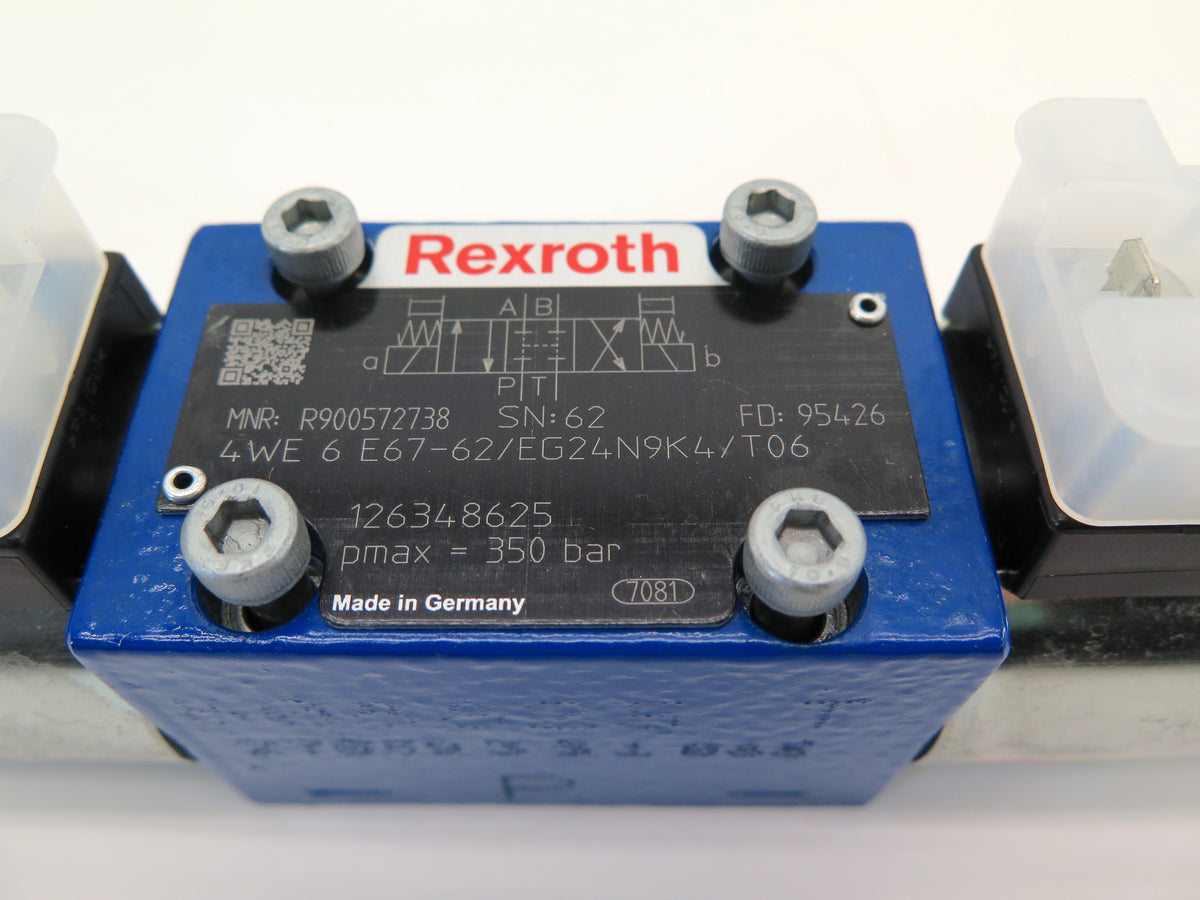 Rexroth 4WE 6 E67-62/EG24N9K4/T06 Solenoid Hydraulic Valve R900572738 - Advance Operations