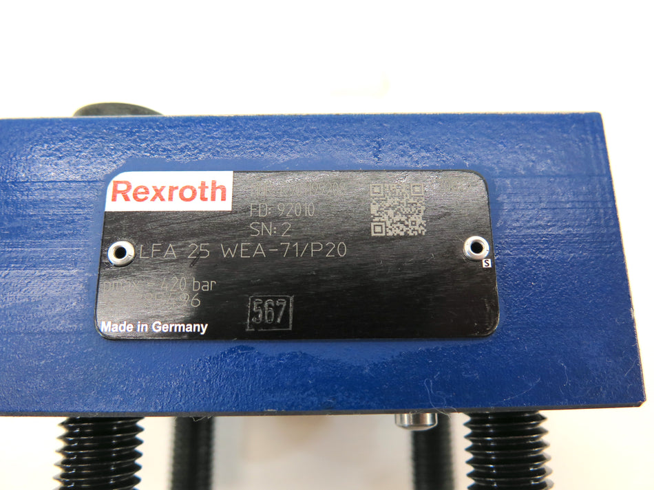 Rexroth LFA 25 WEA-71/P20 Cartridge Hydraulic Valve - Advance Operations