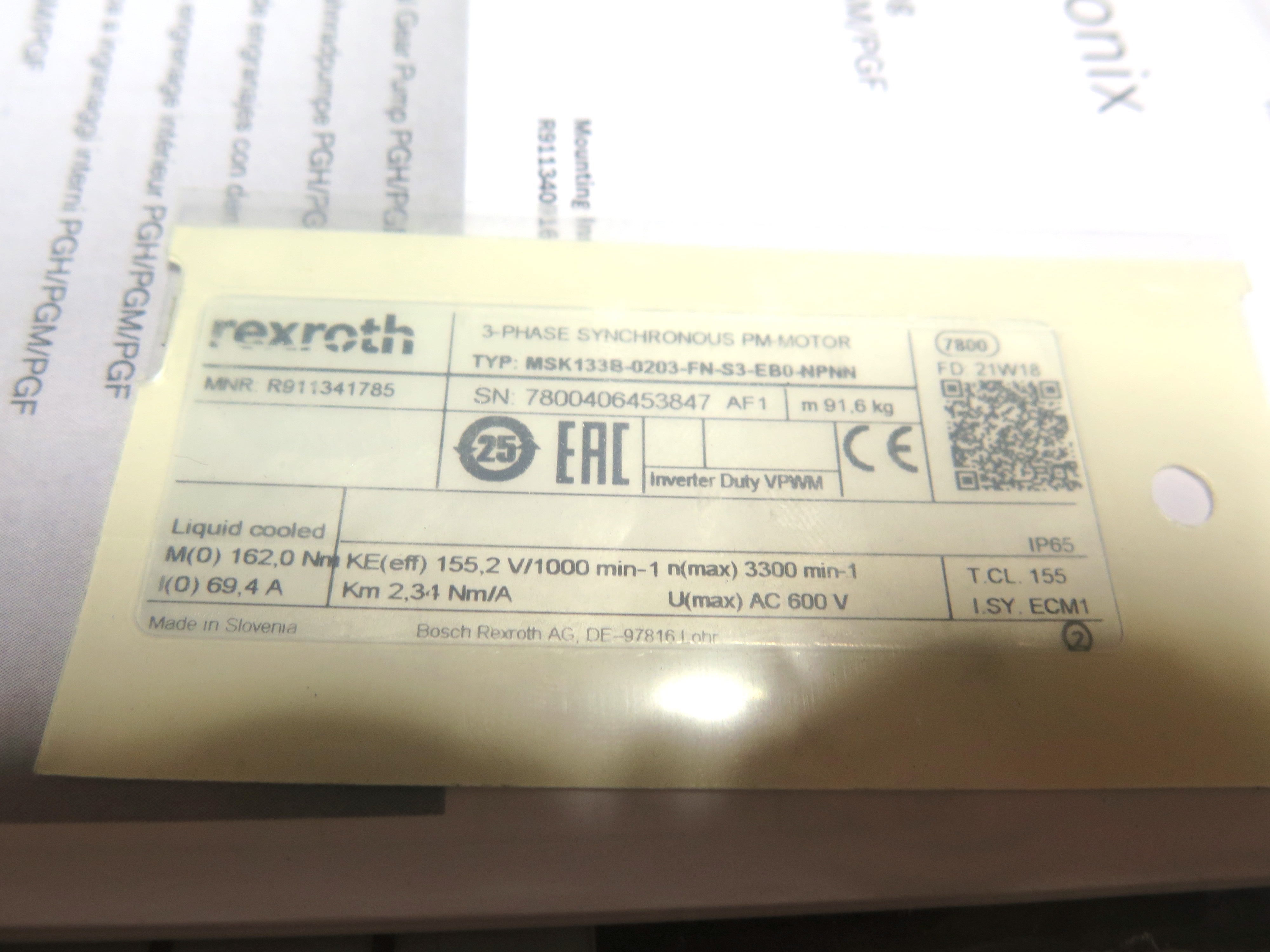 Rexroth Sytronix Motor-Pump Unit MPA01-PGH5R-NN-VBB-M13BBHL-S3E-N2 - Advance Operations