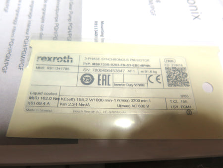Rexroth Sytronix Motor-Pump Unit MPA01-PGH5R-NN-VBB-M13BBHL-S3E-N2 - Advance Operations