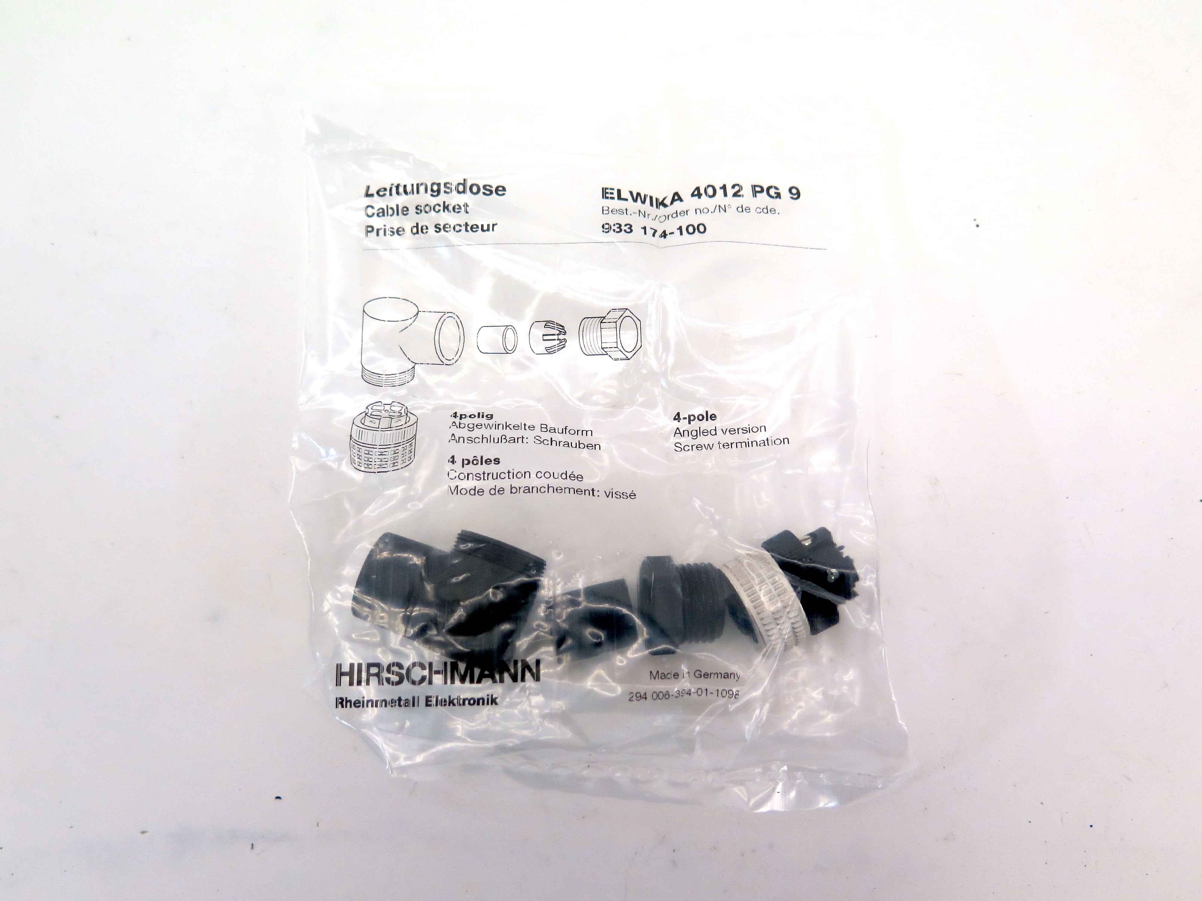 Hirschmann ELWIKA 4012 PG 9 Cable Socket - Advance Operations