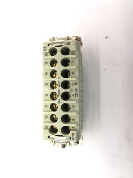 ILME CDAF-16 Rectangular Connectors 16 Pole 16A 250V LOT OF 2 - Advance Operations