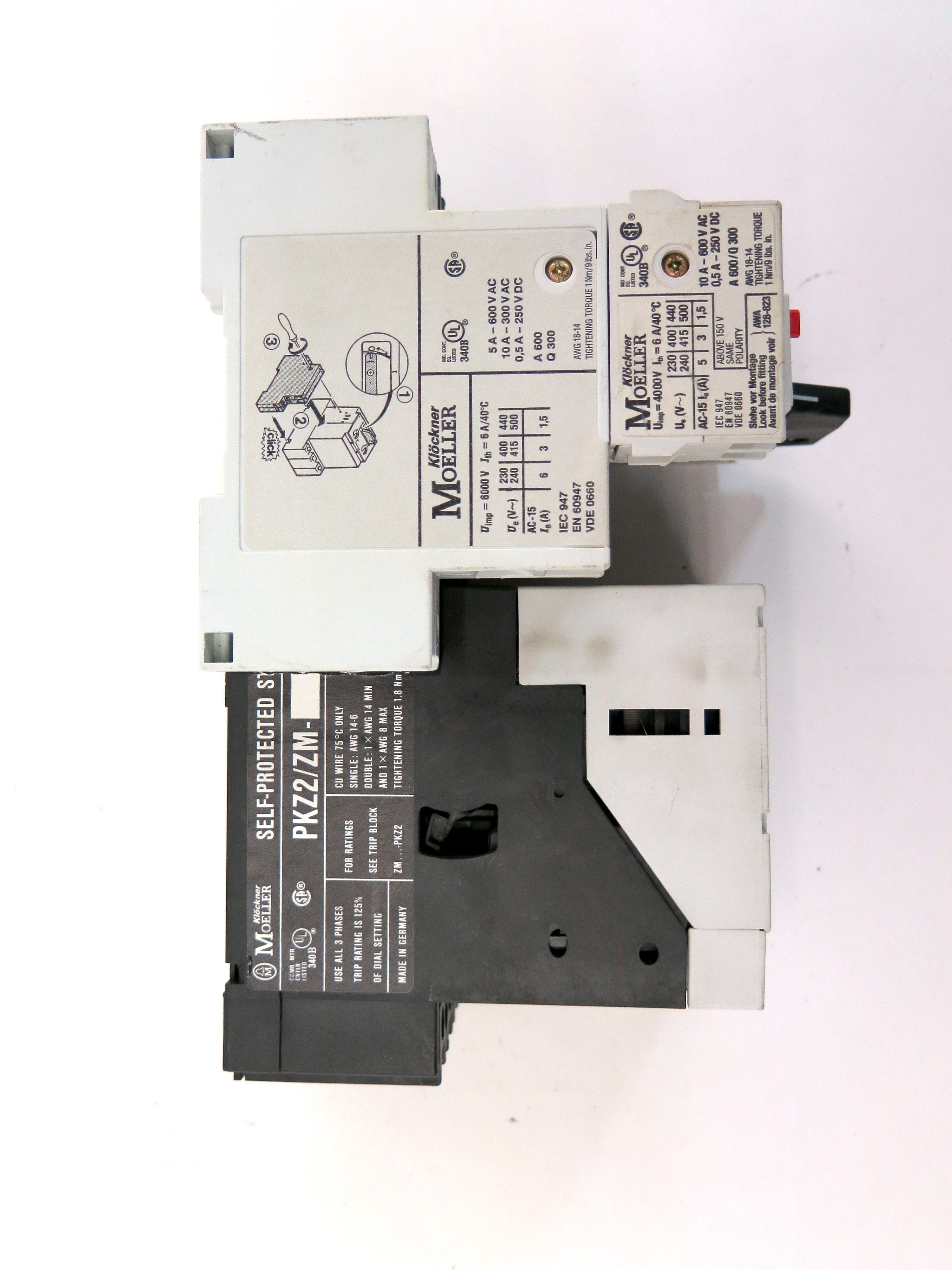 Klockner Moeller S-PKZ2 S-SP ZM 120V Self-Protected Combination Starters - Advance Operations