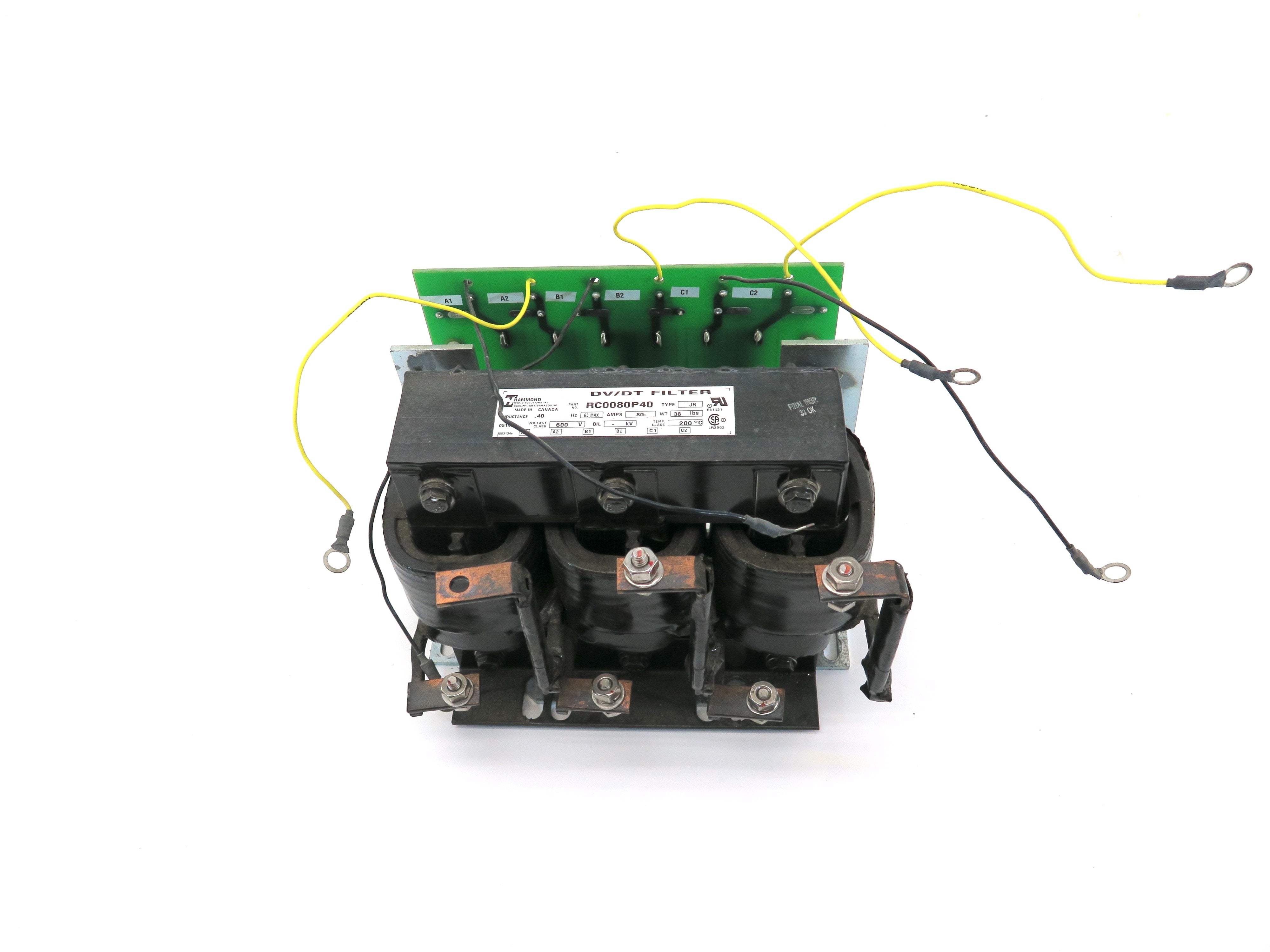 Hammond RC0080P40 Power Line Reactor DV/DT Filter RC0080P40 600V 80A Used - Advance Operations