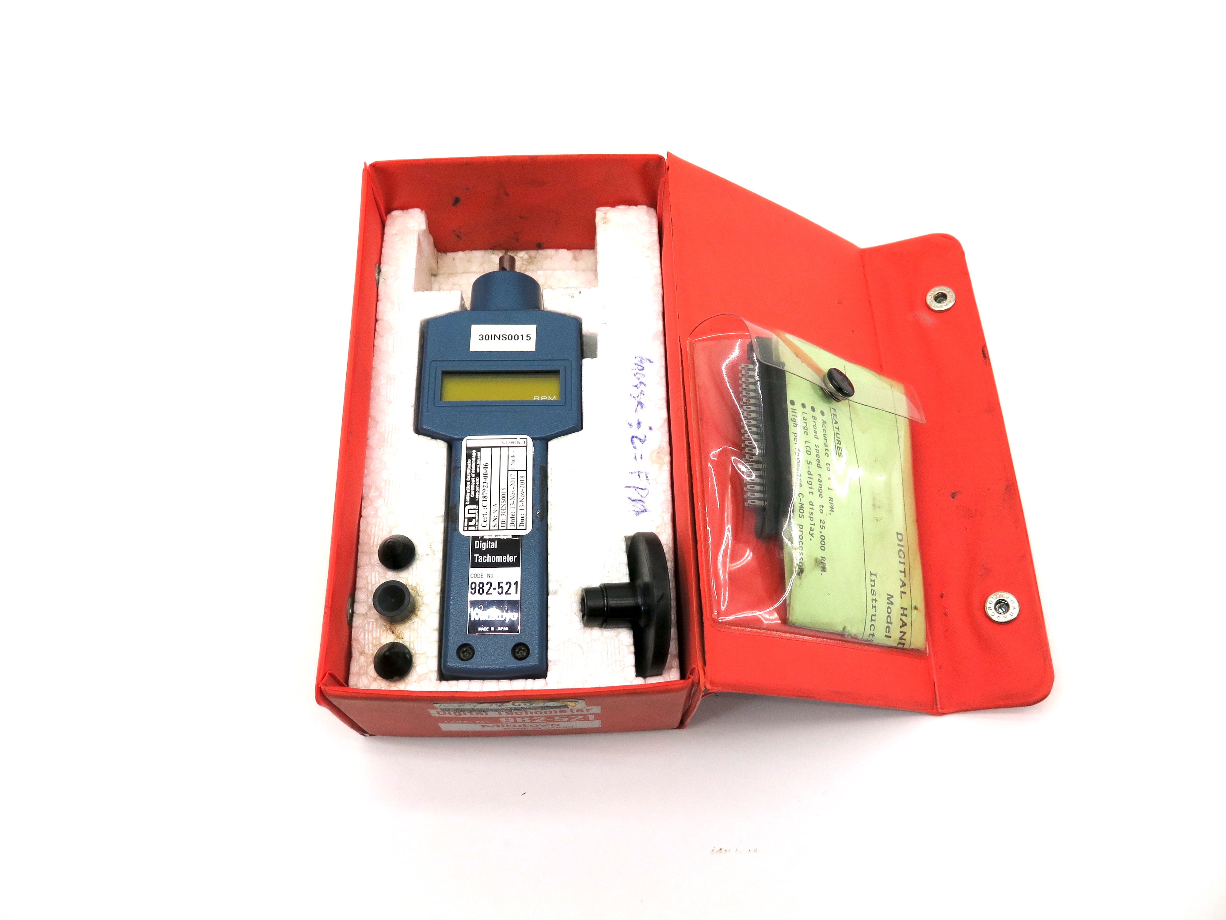 Mitutoyo 982-521 Digital Tachometer 4 Attachements Machinist Inspection Tool - Advance Operations