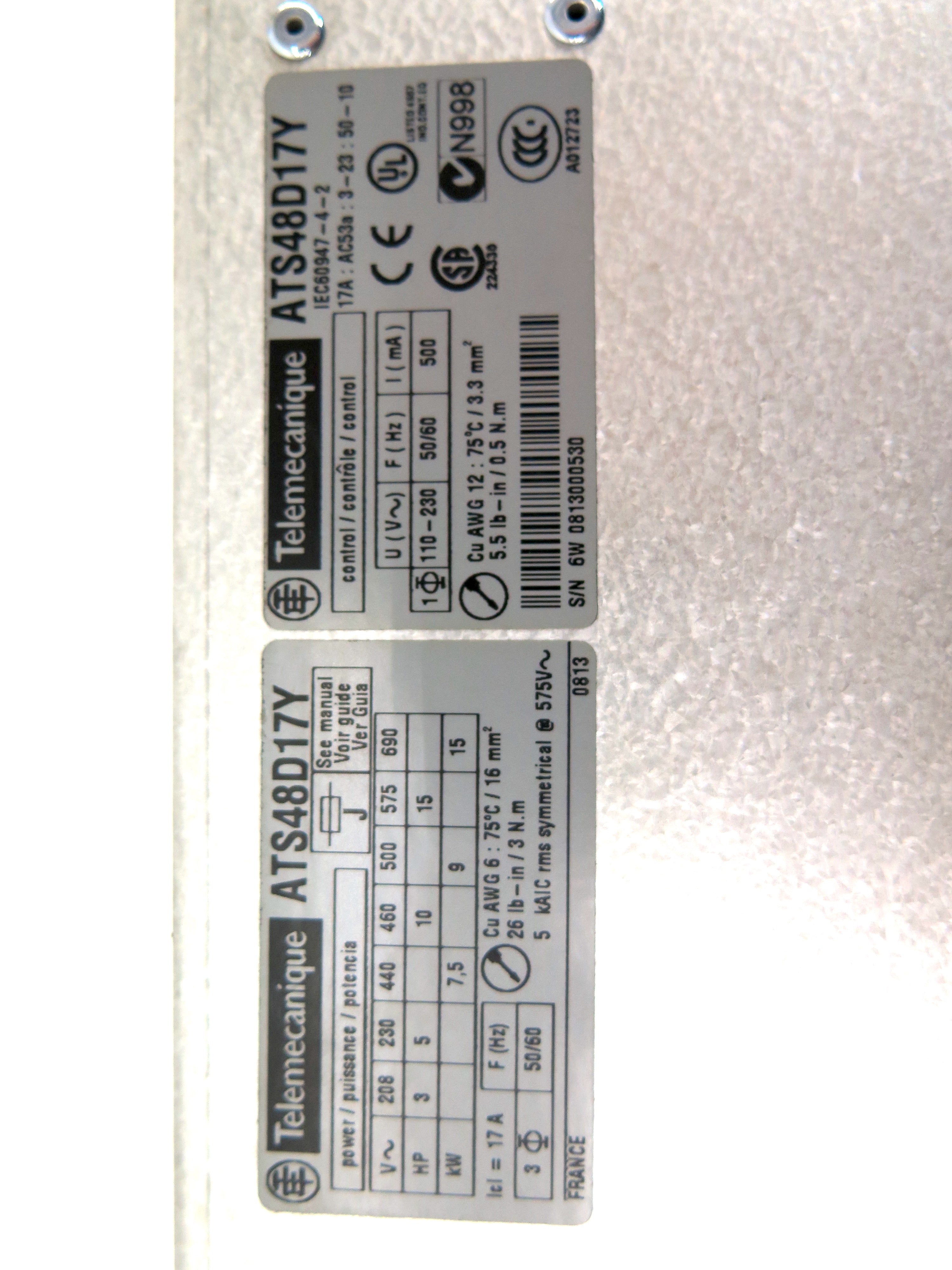 Telemecanique ATS48D17Y AC Drive - Advance Operations