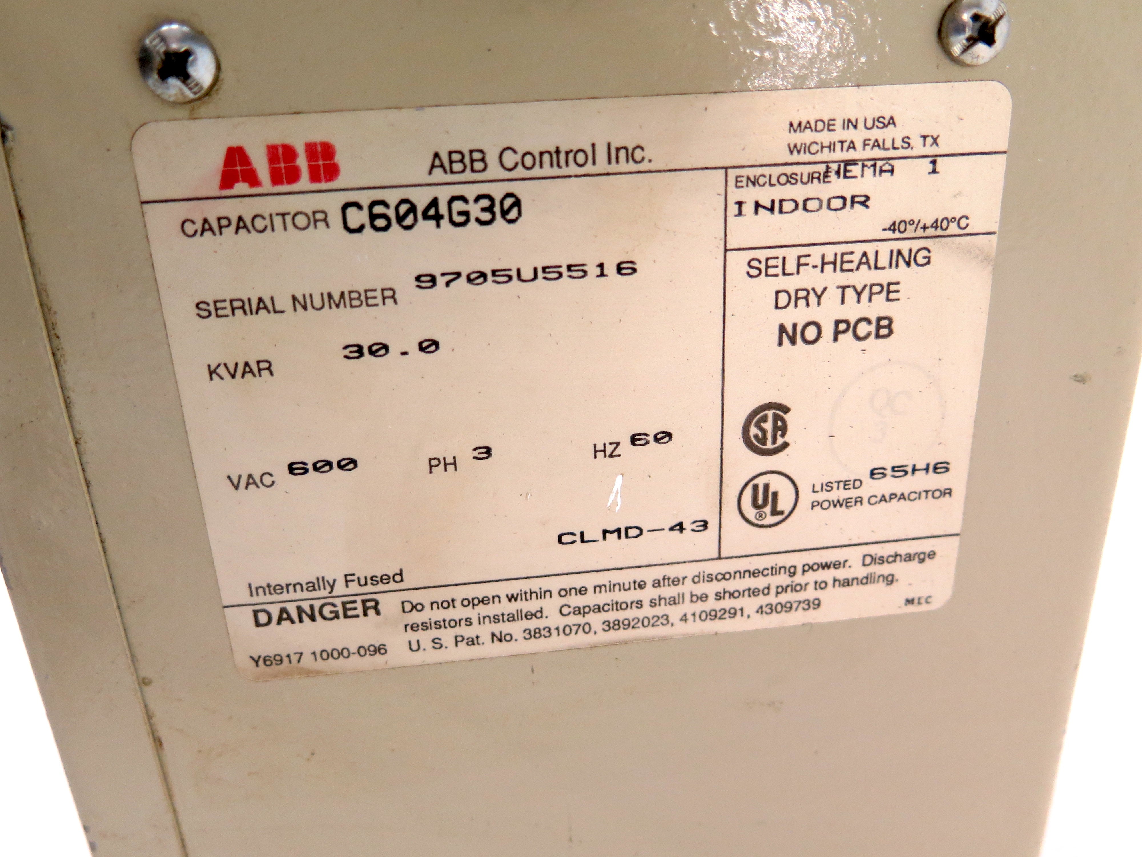 ABB / LVNQ C604G30 Capacitor 30 KVAR - Advance Operations