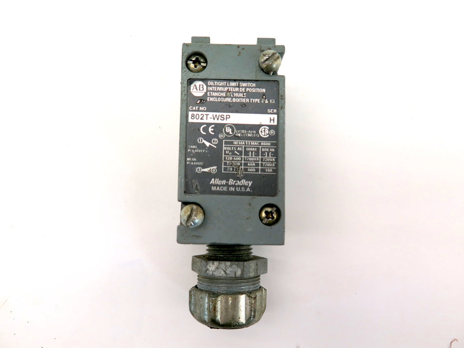 Allen-Bradley 802T-WSP Limit Switch 600Vac - Advance Operations