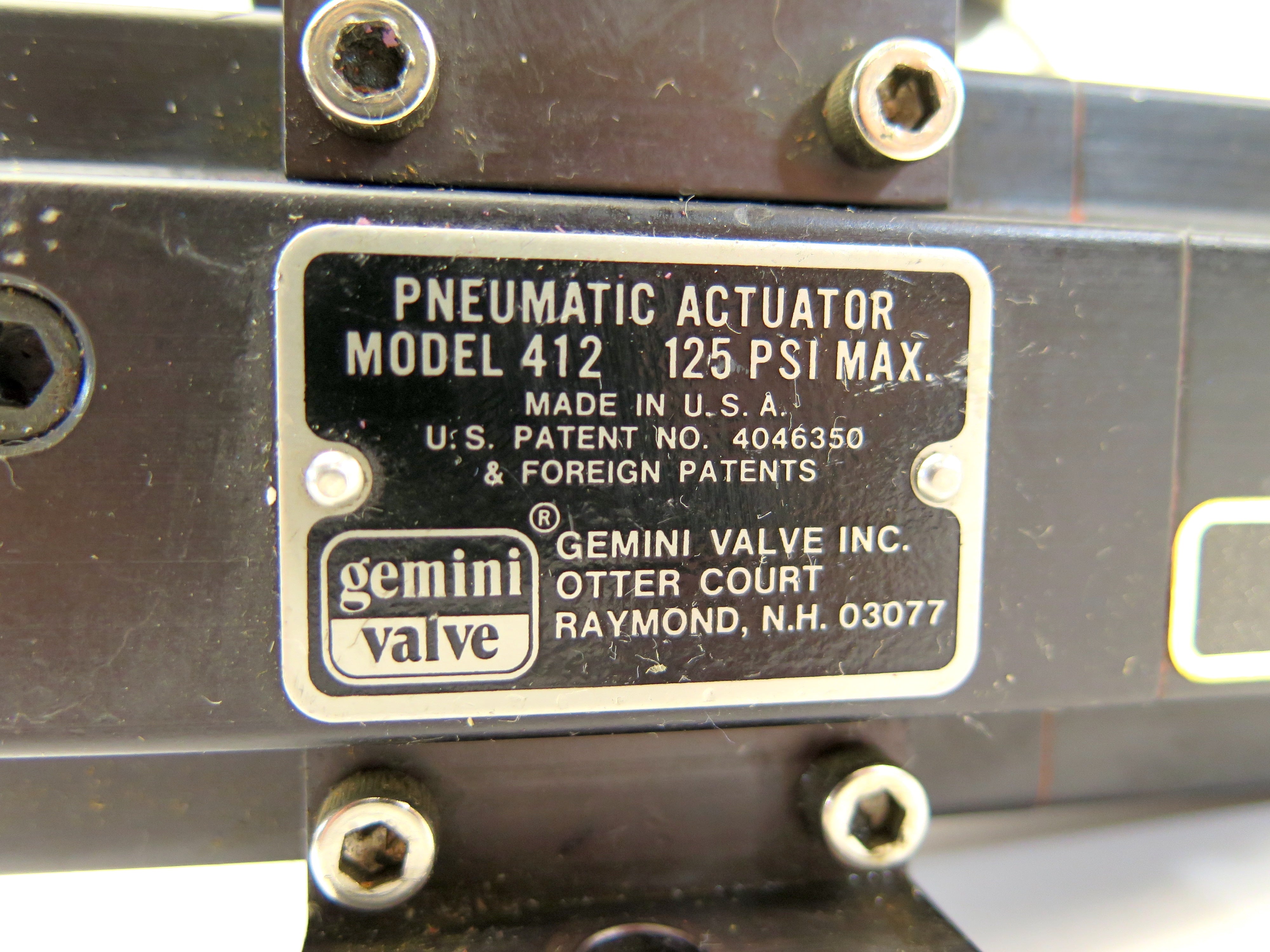 Gemini Valve Pneumatic Actuator Model 412 With Switch Type LS1 - Advance Operations