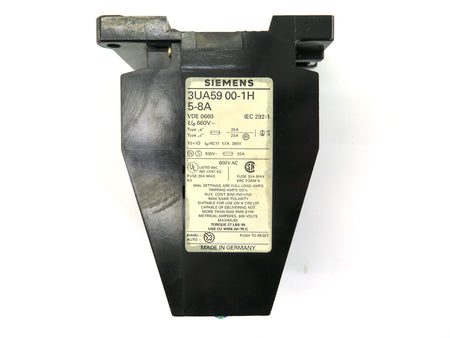 Siemens 3UA59 00-1H  Overload Relay  5-8A - Advance Operations