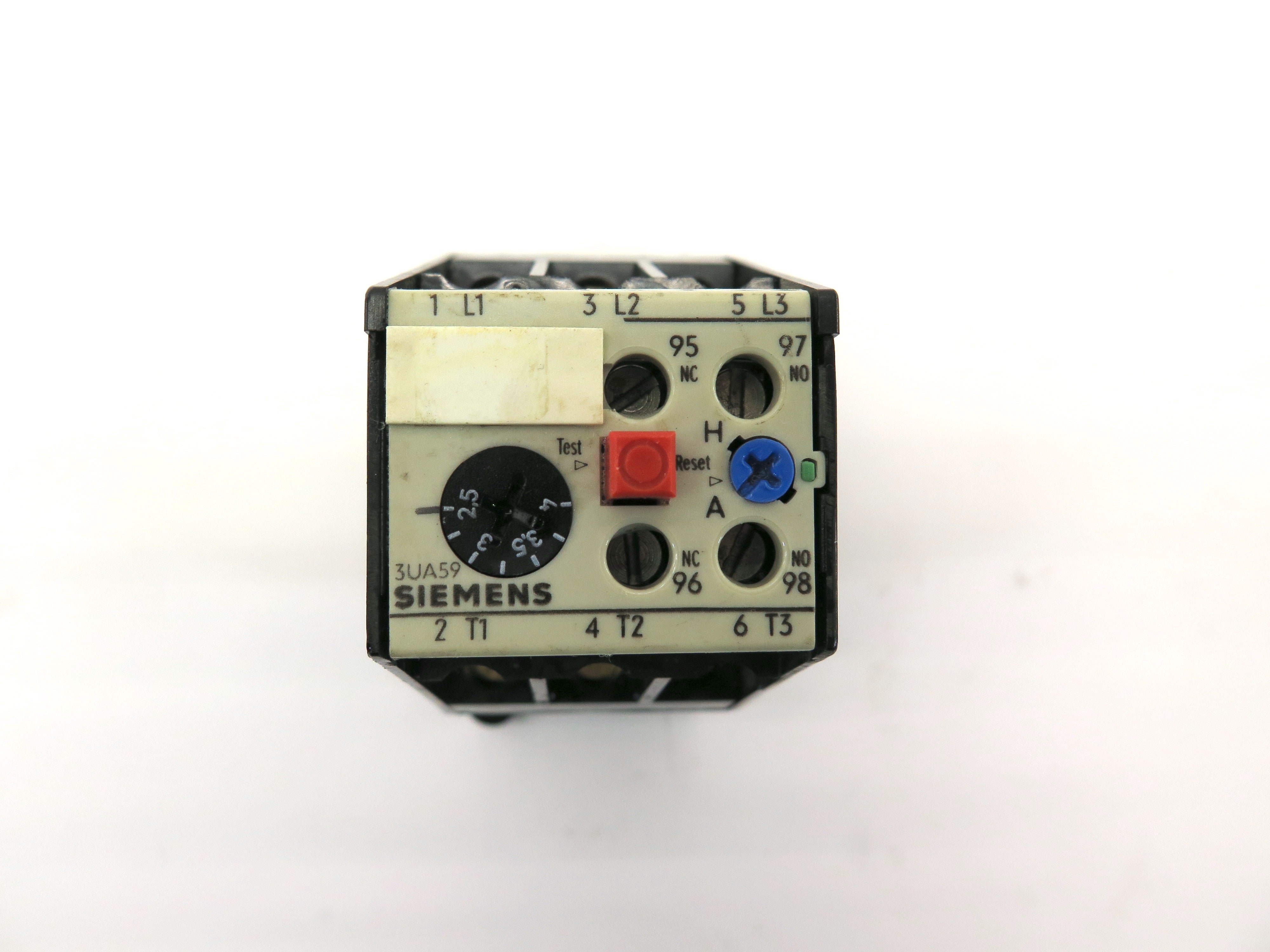 Siemens 3UA59 00-1E Contactor Overload Relay 2.5-4 Amp - Advance Operations