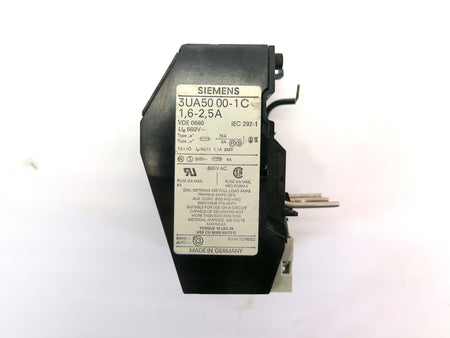 Siemens 3UA50 00-1C Overload Relay contactor 1,6-2,5A - Advance Operations