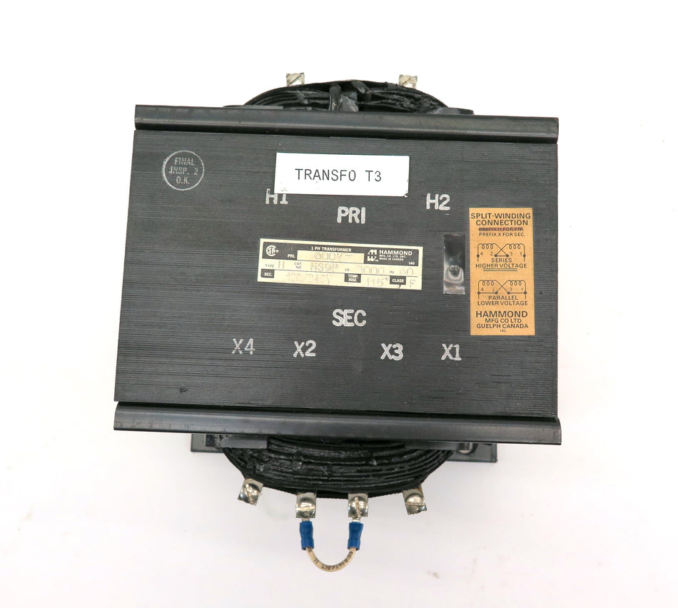Hammond HS9P Transformer 3000VA 3KVA Pri. 600V Sec. 120/240V 60Hz - Advance Operations