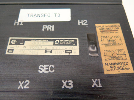 Hammond HS9P Transformer 3000VA 3KVA Pri. 600V Sec. 120/240V 60Hz - Advance Operations