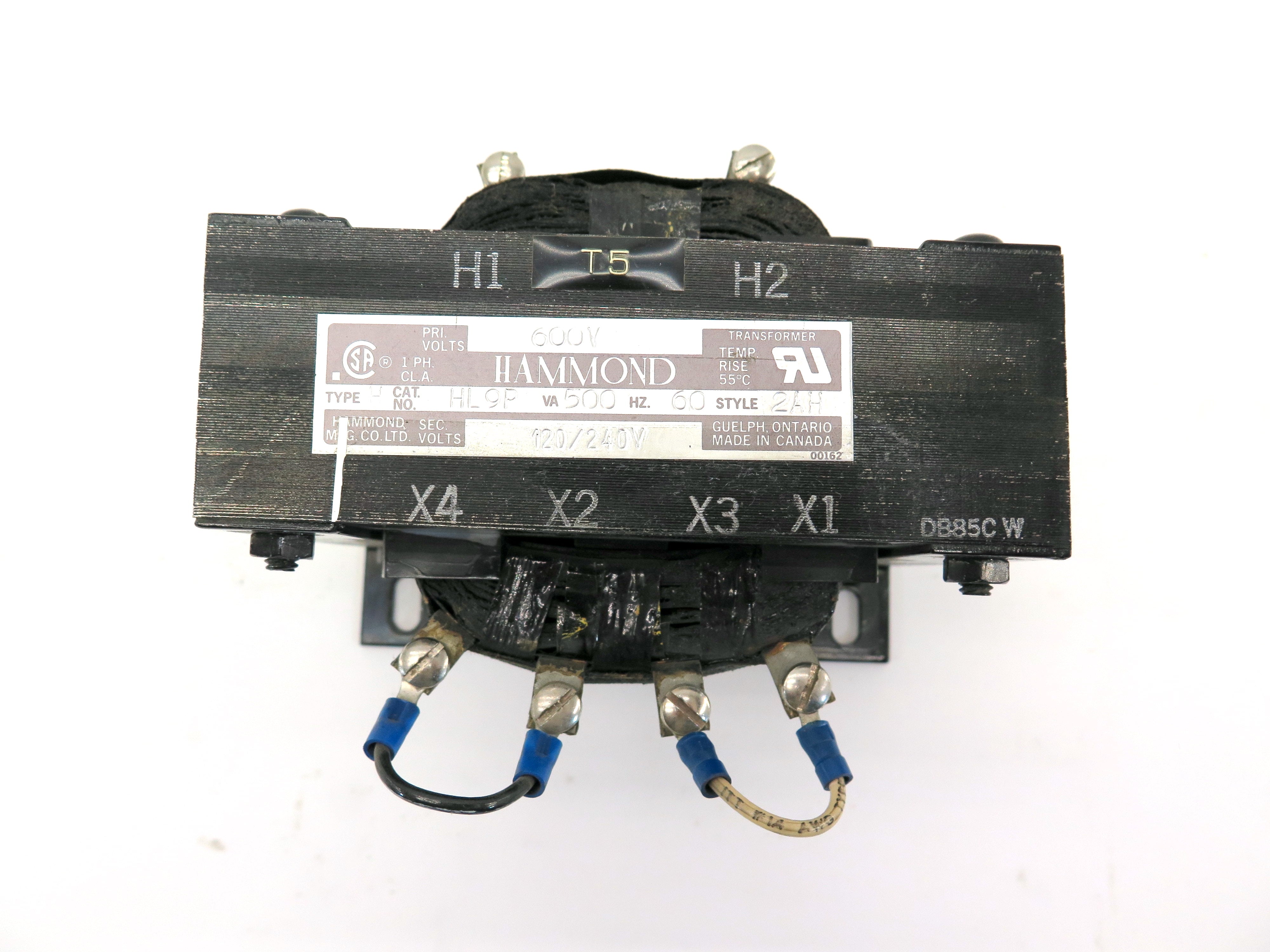 Hammond HL9P 600V to 120/240V Transformer 2AH 500VA 60Hz - Advance Operations