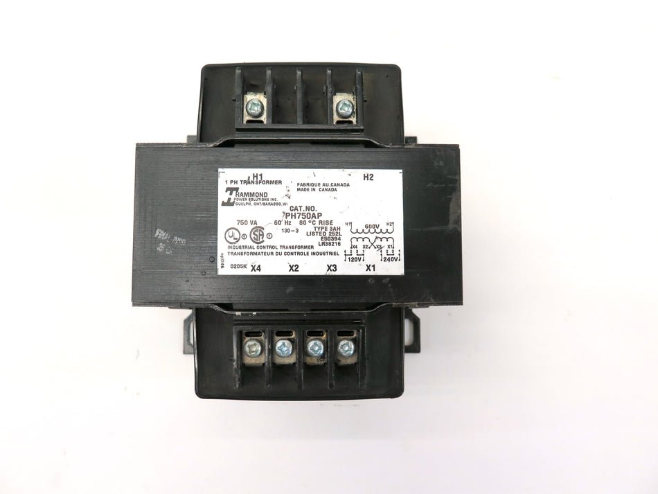 Hammond PH750AP 1PH Transformer 750VA 600V 120/240V - Advance Operations
